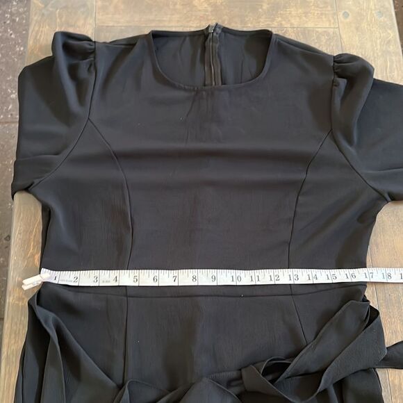 Long Sleeve Round Neck Ruffles Wrap Dresses Party Dress - Picture 8 of 10